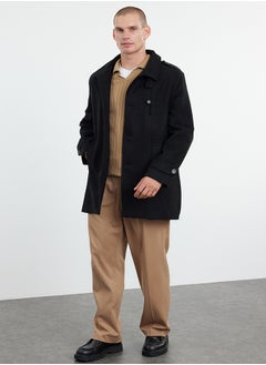 trendyol Black Men's Regular Fit Winter Wool Blend Winter Coat  - Image 2