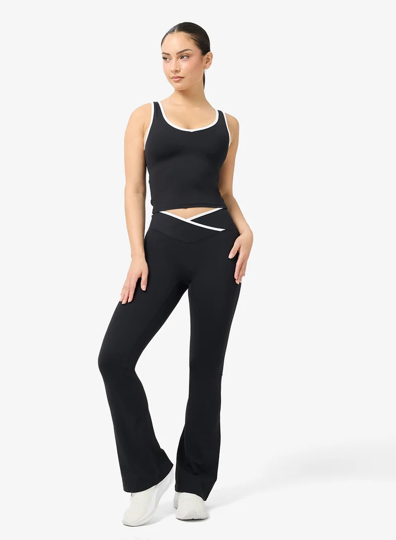 فورورد طقم تانك توب بدون خياطة بلمسة ناعمة وسروال واسع الأرجل