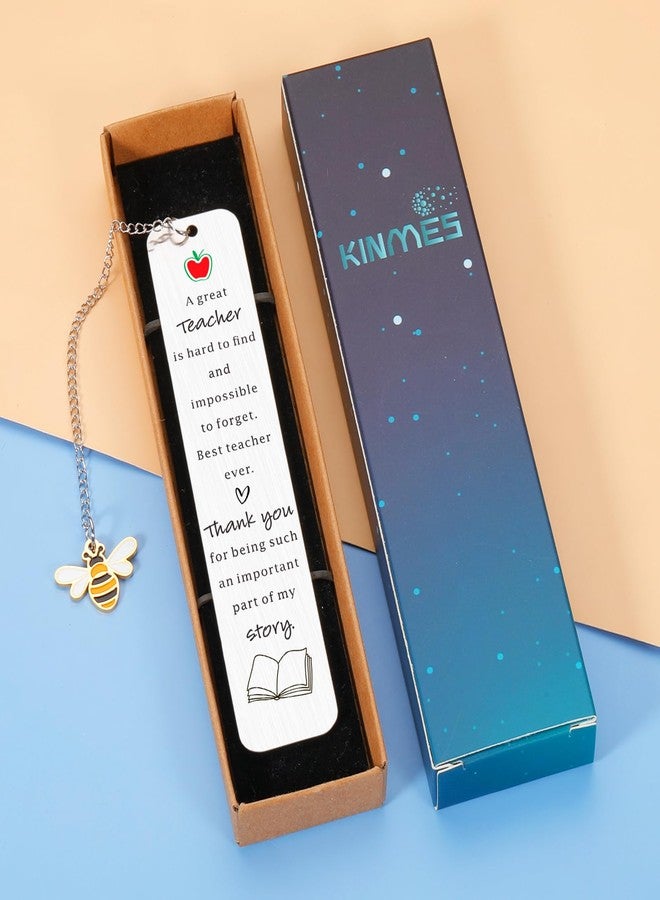 KINMES Teacher Appreciation Bookmark Gifts for Women Men, End of School Year Graduation Gifts for Teacher Mentor from Students, Christian Retirement Birthday Gift, Thank You Presents for Retired Teacher - Image 2