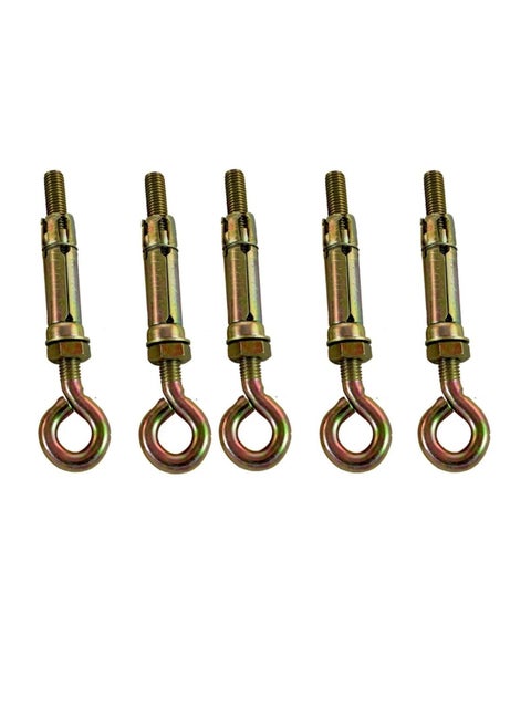 Robustline High Strength Metal Sleeve Shield Closed Hook/Eye Hook | Open Hook Anchor Bolt Pack of 5 (CLOSED HOOK, 8 MM)