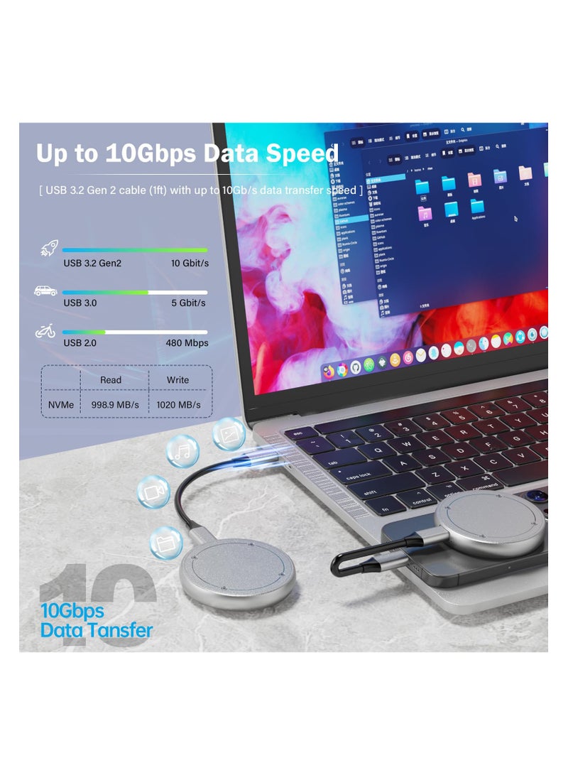 Magnetic M.2 2230 2242 NVMe Enclosure, SSD to USB C Enclosure Compatible with Magsafe for iPhone 15 Pro Max ProRes, M.2 to USB SSD Reader M Key & B+M Key, Type C 10Gbps, Aluminum Alloy SSD Case - Image 5