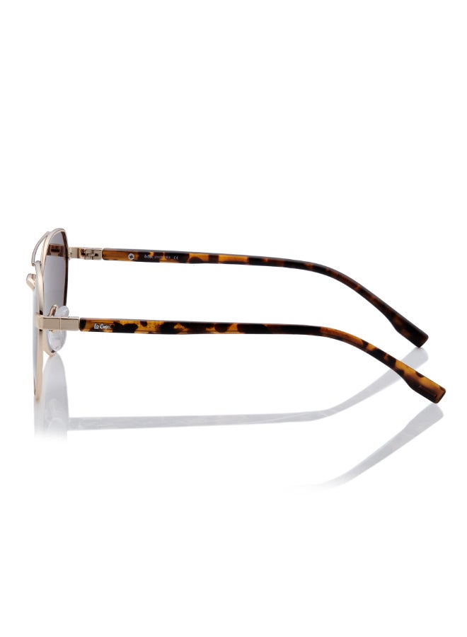 Lee Cooper Unisex Polarized Sunglasses Gold Frame Gradient Brown Mirror Lens 56mm  - LC1206C01 - Image 3