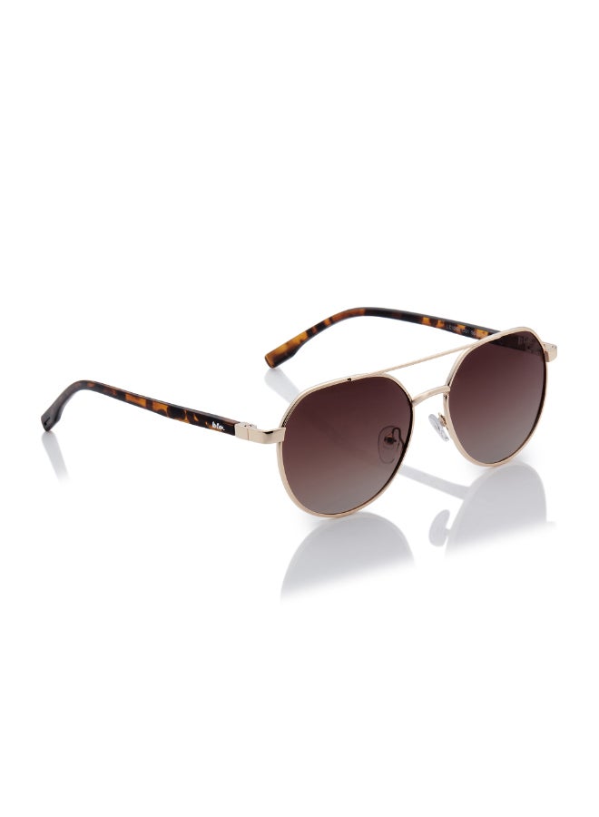 Lee Cooper Unisex Polarized Sunglasses Gold Frame Gradient Brown Mirror Lens 56mm  - LC1206C01 - Image 4