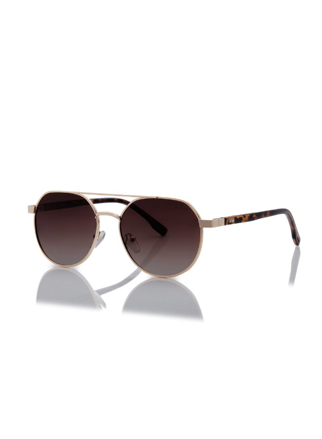 Lee Cooper Unisex Polarized Sunglasses Gold Frame Gradient Brown Mirror Lens 56mm  - LC1206C01 - Image 2