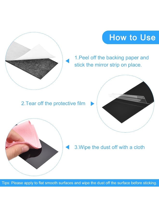 TPGP عبوة من 10 ملصقات مرآة شريطية 2 × 7.9 بوصة ذاتية اللصق من الأكريليك - Image 4