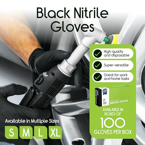 Inspire Black Nitrile Disposable Gloves | 4.5 Nitrile Safety Medical Cooking Cleaning Disposable Black Gloves - Image 2