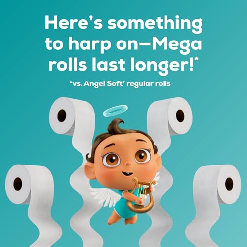 Angel Soft Toilet Paper with Fresh Linen Scented Tube, 8 Mega Rolls = 32 Regular Rolls, Soft and Strong Toilet Tissue - Image 5