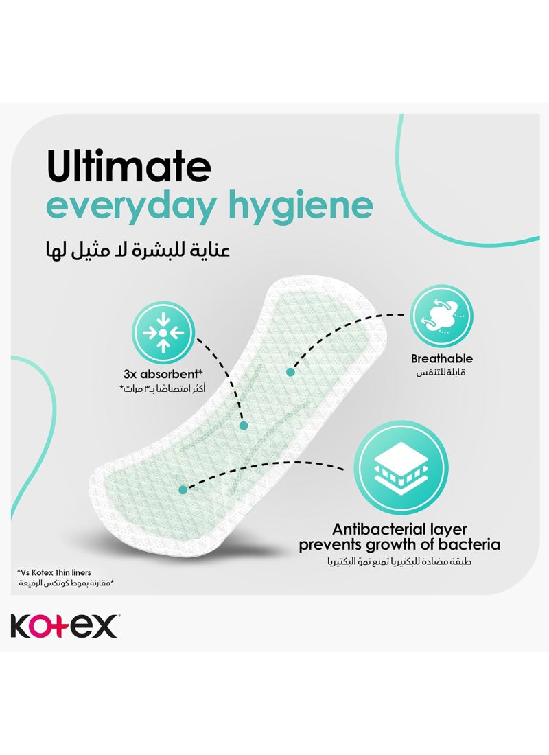 Kotex Antibacterial Panty Liners, 99% Protection from Bacteria Growth, Long Size, 64 Daily Panty Liners - Image 3