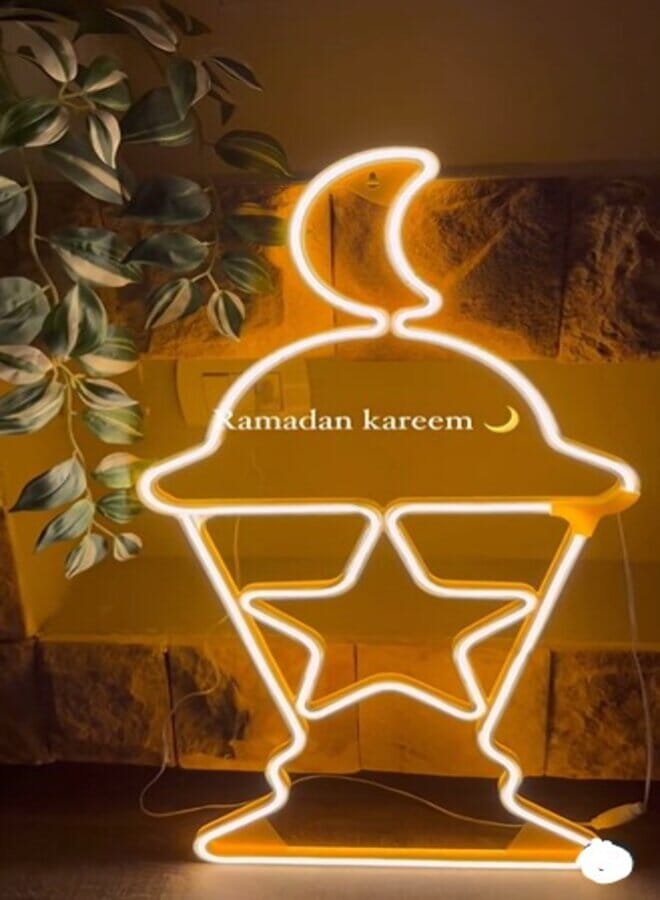New Ramadan Mubarak Wall Tree Hanging Flexible Plastic Led Neon Light 65CM - Image 1