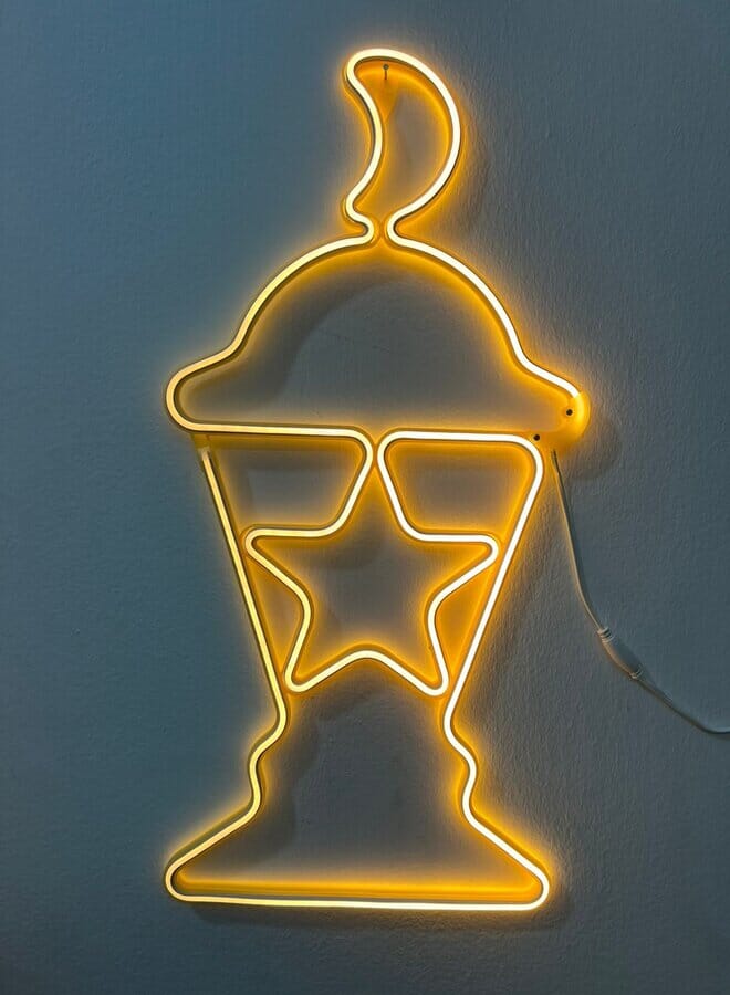 New Ramadan Mubarak Wall Tree Hanging Flexible Plastic Led Neon Light 65CM - Image 2