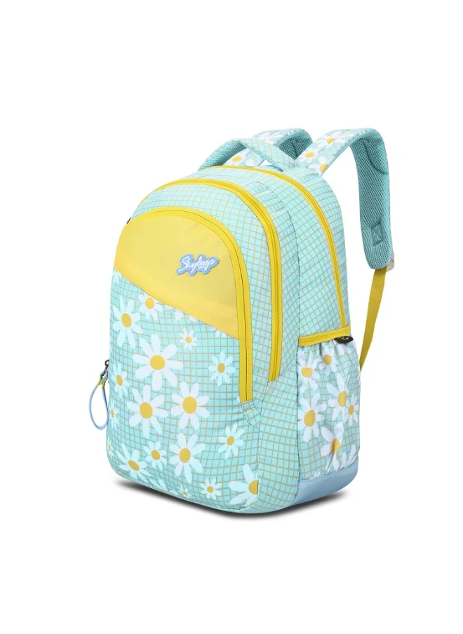 سكاي باجز SKYBAGS BLOOM 02 Unisex Yellow Blue School Backpack - SK BPBLO2EYBL