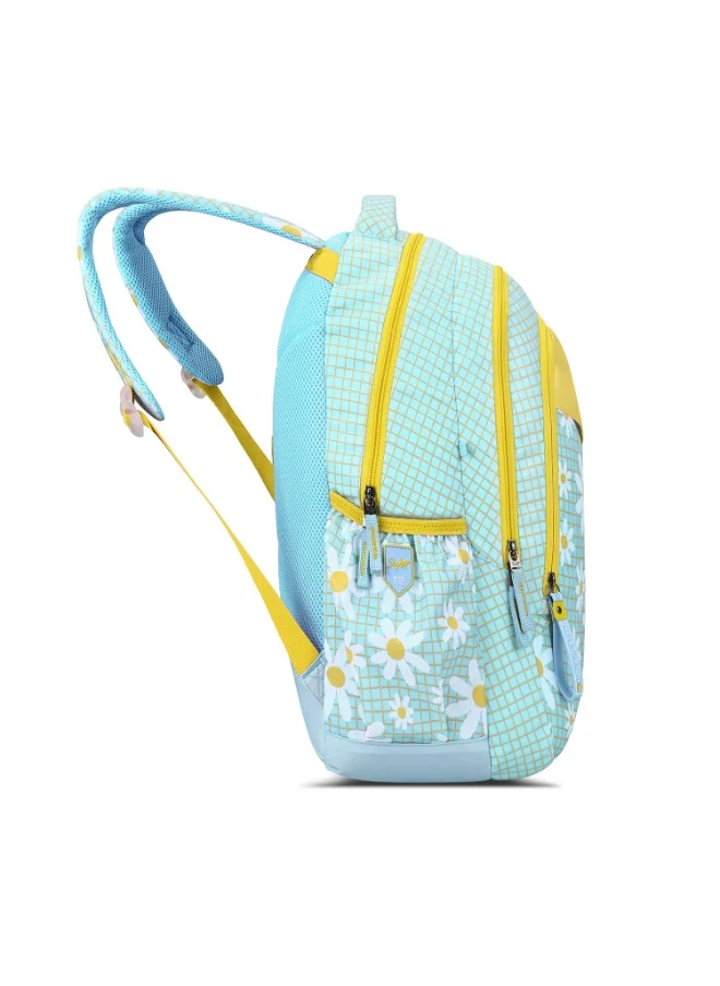 سكاي باجز SKYBAGS BLOOM 02 Unisex Yellow Blue School Backpack - SK BPBLO2EYBL