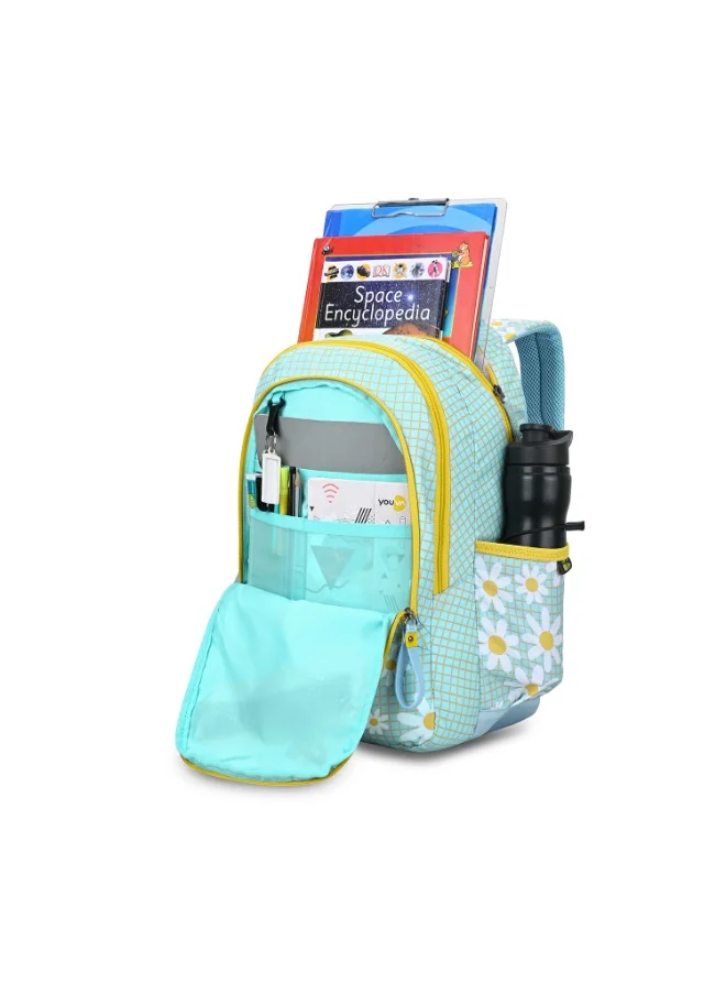 سكاي باجز SKYBAGS BLOOM 02 Unisex Yellow Blue School Backpack - SK BPBLO2EYBL