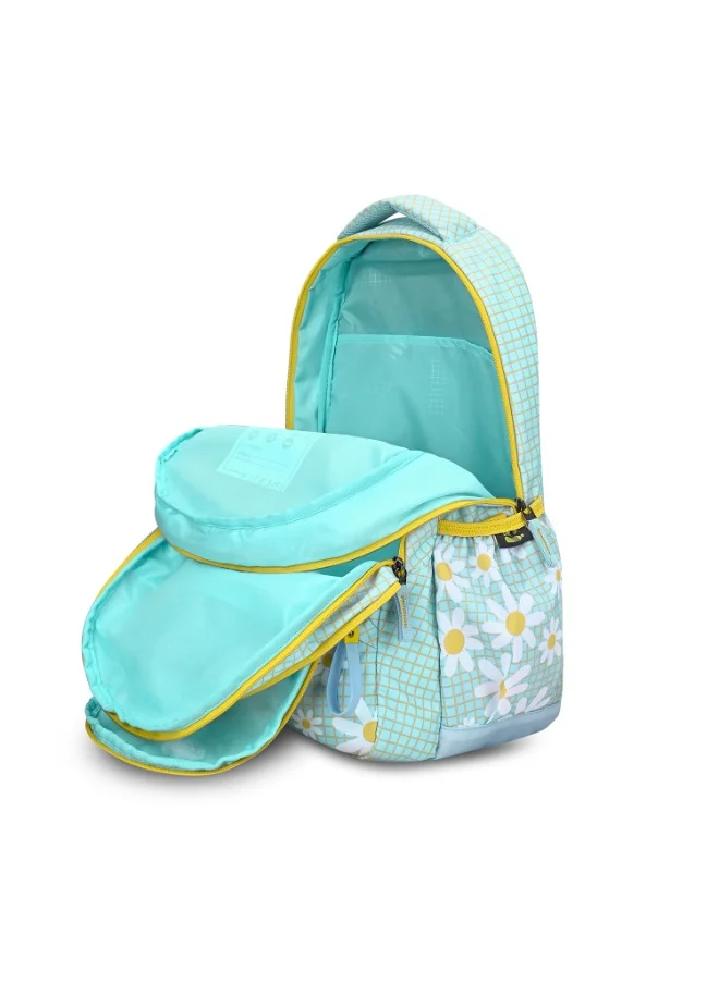 سكاي باجز SKYBAGS BLOOM 02 Unisex Yellow Blue School Backpack - SK BPBLO2EYBL