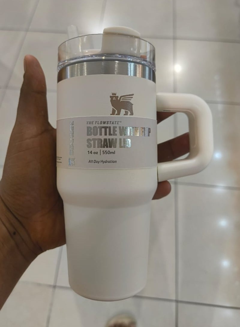 Stanley Quencher H2.0 Flow State Stainless Steel Vacuum Insulated Tumbler with Lid and Straw for Water, Iced Tea or Coffee, Smoothie and More, 14 oz , GRAY - Image 1