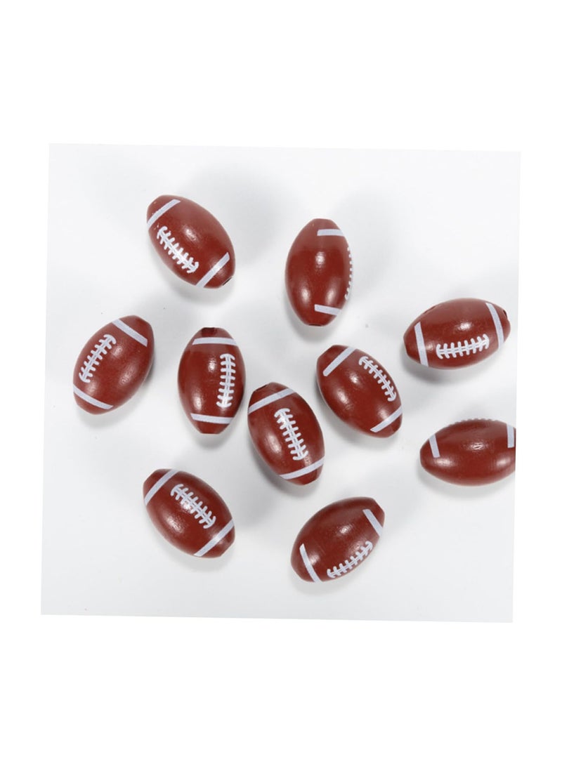 GGOOT 20pcs Friendship Necklaces Spacer Beads Choker Necklace Tassel Earrings Loose Jewelry Bead Sports Beads Wooden Rugby Bead Beads for Crafts Bracelet Beads Lotus Tree Wooden Beads Brown  - Image 2