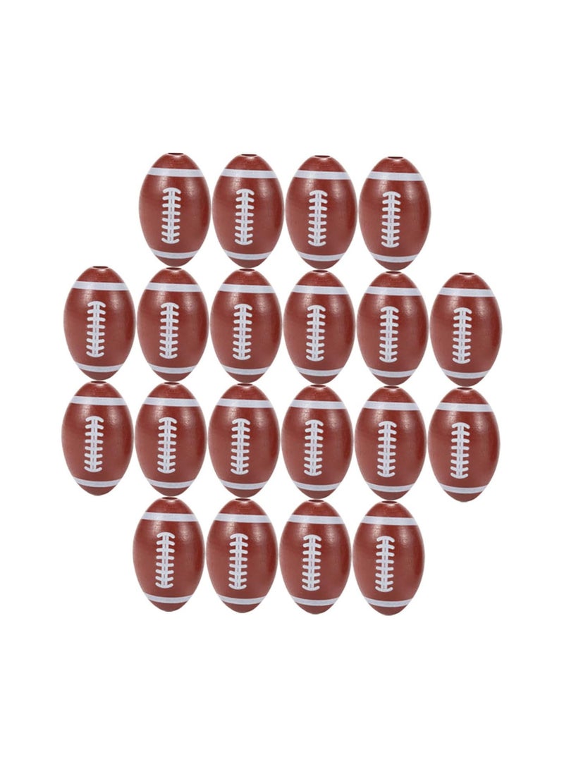 GGOOT 20pcs Friendship Necklaces Spacer Beads Choker Necklace Tassel Earrings Loose Jewelry Bead Sports Beads Wooden Rugby Bead Beads for Crafts Bracelet Beads Lotus Tree Wooden Beads Brown  - Image 1