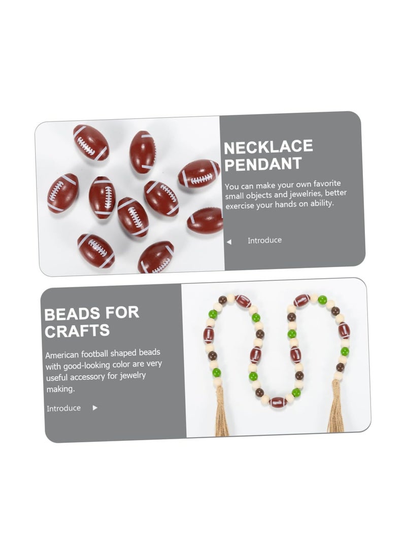 GGOOT 20pcs Friendship Necklaces Spacer Beads Choker Necklace Tassel Earrings Loose Jewelry Bead Sports Beads Wooden Rugby Bead Beads for Crafts Bracelet Beads Lotus Tree Wooden Beads Brown  - Image 5