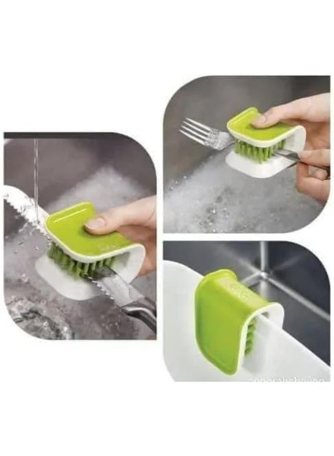 Multi-Purpose Tableware Cleaning Brush with Dual Bristles – Perfect for Knives, Forks, Spoons, and Chopsticks – Comfortable Grip, Durable Design (1 Piece) - Image 4