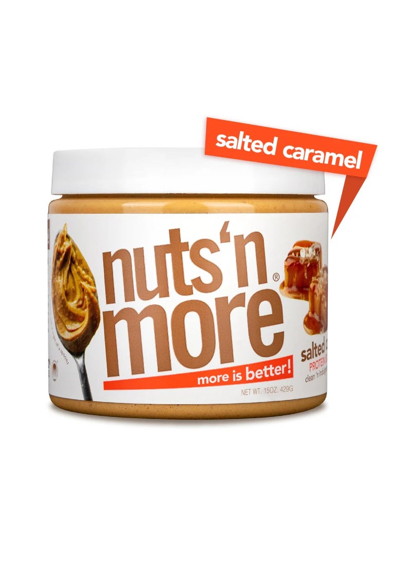 nuts'n more Nuts ‘N More Salted Caramel Peanut Butter Spread 15oz - Image 1