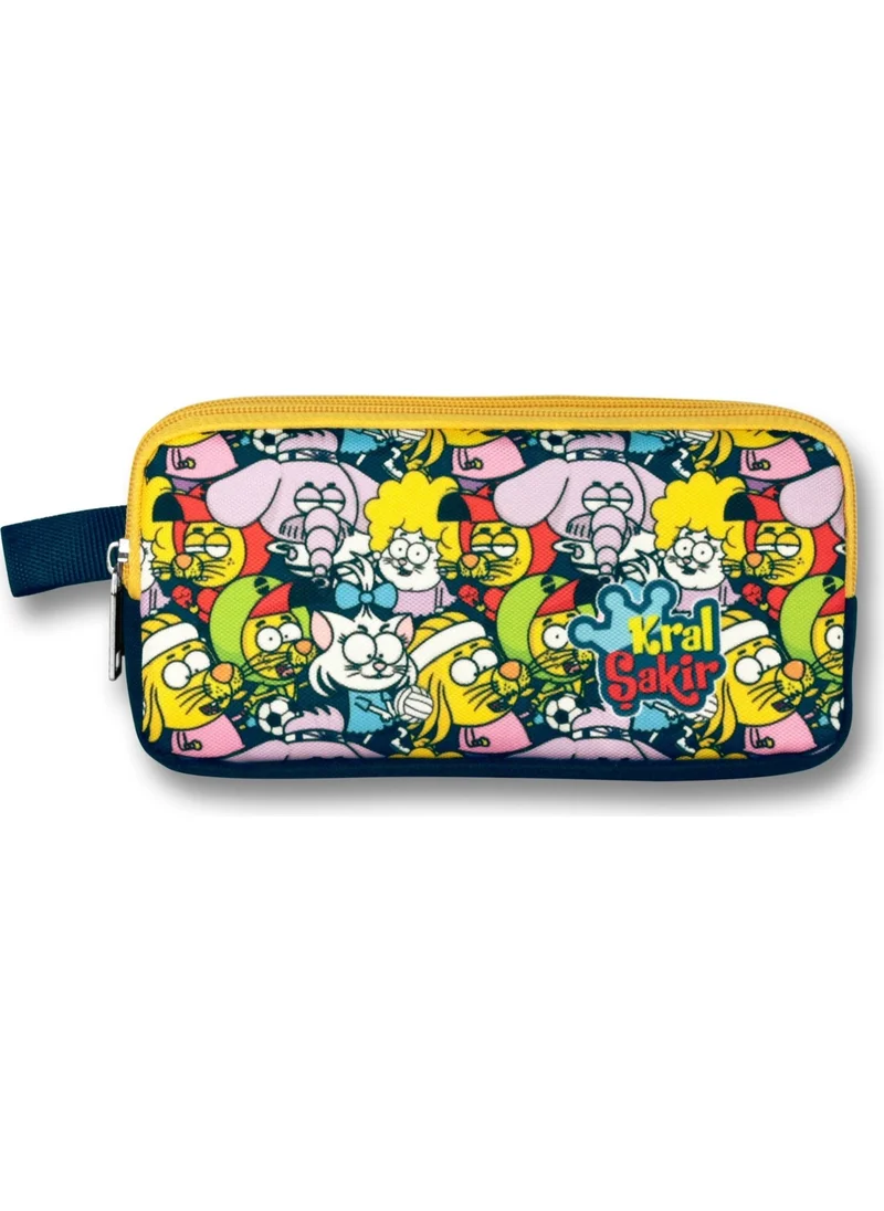 Ümit Çanta King Şakir Characters Yellow Pencil Case - Girl and Boy