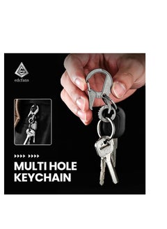 KASTWAVE Titanium Carabiner Keychain Clip, Key Chain with Bottle Opener and Key Ring Hole, EDC Tactical Quick Release Keychain Carabiner Clip, Car Keys Organizer Accessories for Men and Women  - Image 2