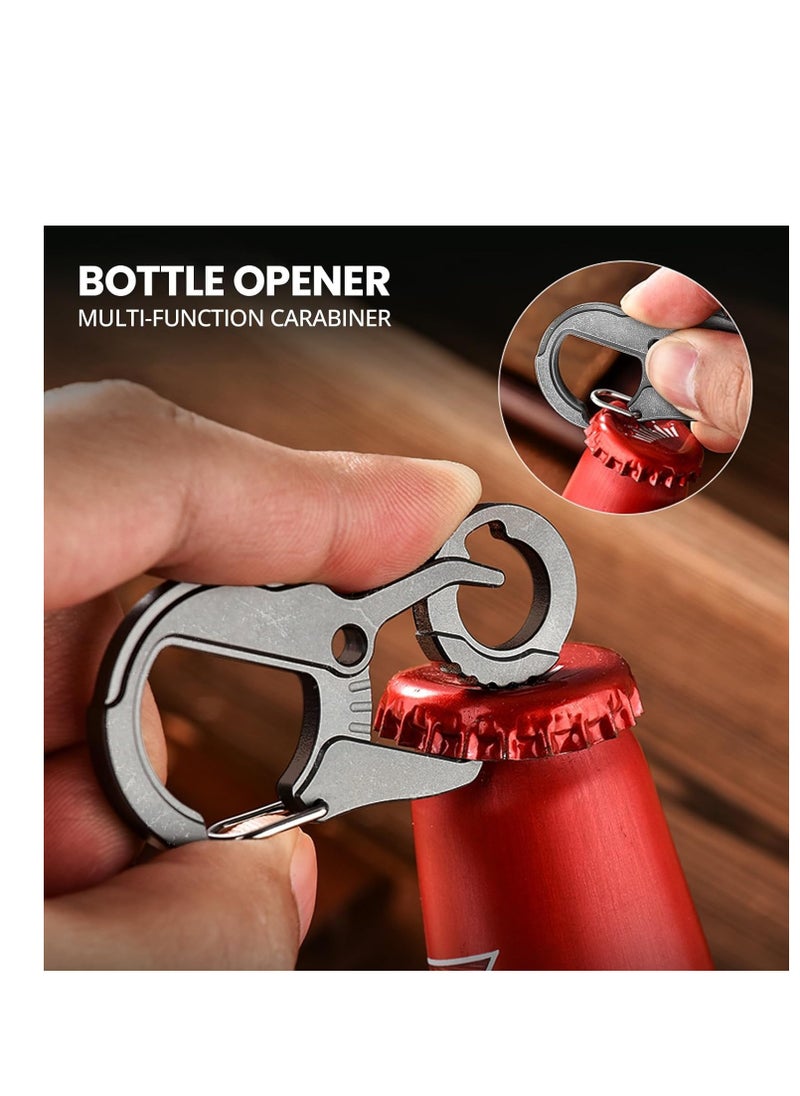 KASTWAVE - Titanium Carabiner Keychain Clip, Key Chain with Bottle Opener and Key Ring Hole, EDC Tactical Quick Release Keychain Carabiner Clip, Car Keys Organizer Accessories for Men and Women - Image 1