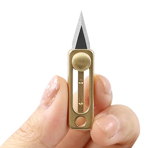 MERISHOPP Brass Mini Knife with Keychain Hole Package Opener Knife Key Chain Pendant | Knives Parts & Accessories | Knife Sheaths - Image 3