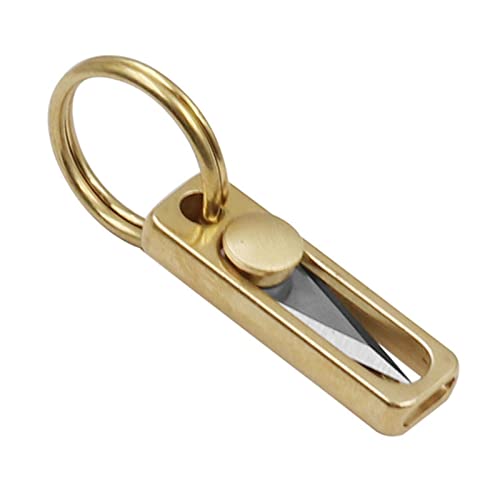 MERISHOPP Brass Mini Knife with Keychain Hole Package Opener Knife Key Chain Pendant | Knives Parts & Accessories | Knife Sheaths - Image 2