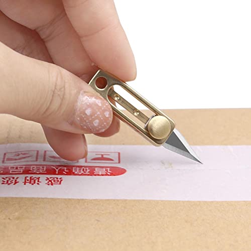 MERISHOPP Brass Mini Knife with Keychain Hole Package Opener Knife Key Chain Pendant | Knives Parts & Accessories | Knife Sheaths - Image 4
