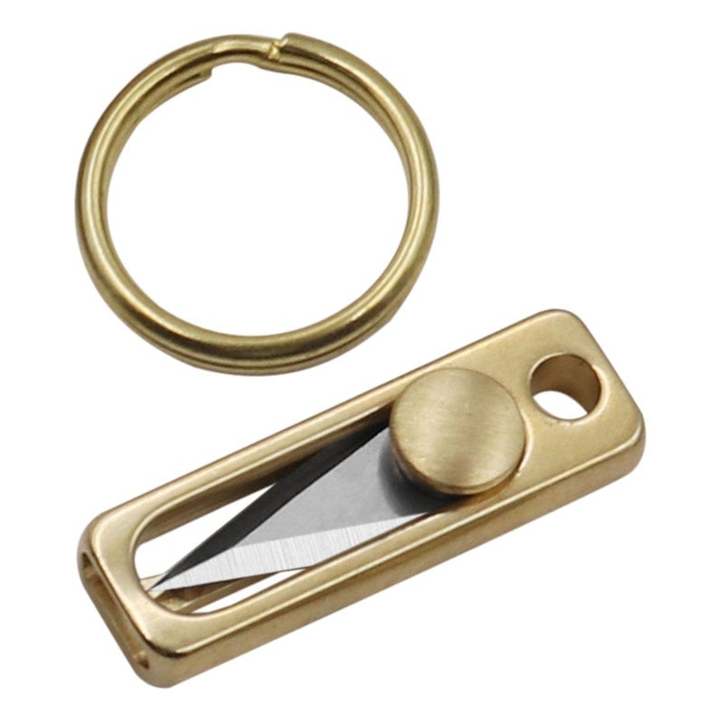 MERISHOPP Brass Mini Knife with Keychain Hole Package Opener Knife Key Chain Pendant | Knives Parts & Accessories | Knife Sheaths - Image 5