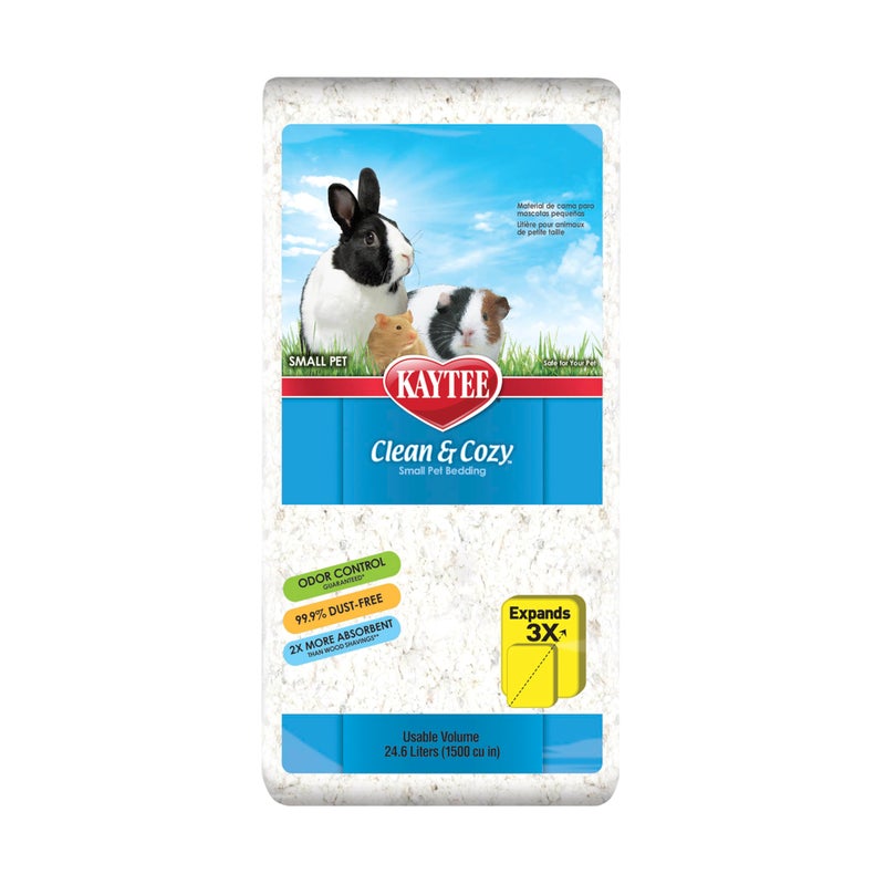 Kaytee Clean & Cozy White Paper Bedding, Made for Small Animals, 24.6 Liters - Image 1