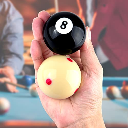 Mototo 1 Pack AAA-Grade Pro-Cup Billiard Cue Ball and 1 Pack Practice Training Billiard #8 Ball Standard Regulation Size 2-1/4" for Games & Sports - Image 3
