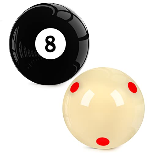 Mototo 1 Pack AAA-Grade Pro-Cup Billiard Cue Ball and 1 Pack Practice Training Billiard #8 Ball Standard Regulation Size 2-1/4" for Games & Sports - Image 1