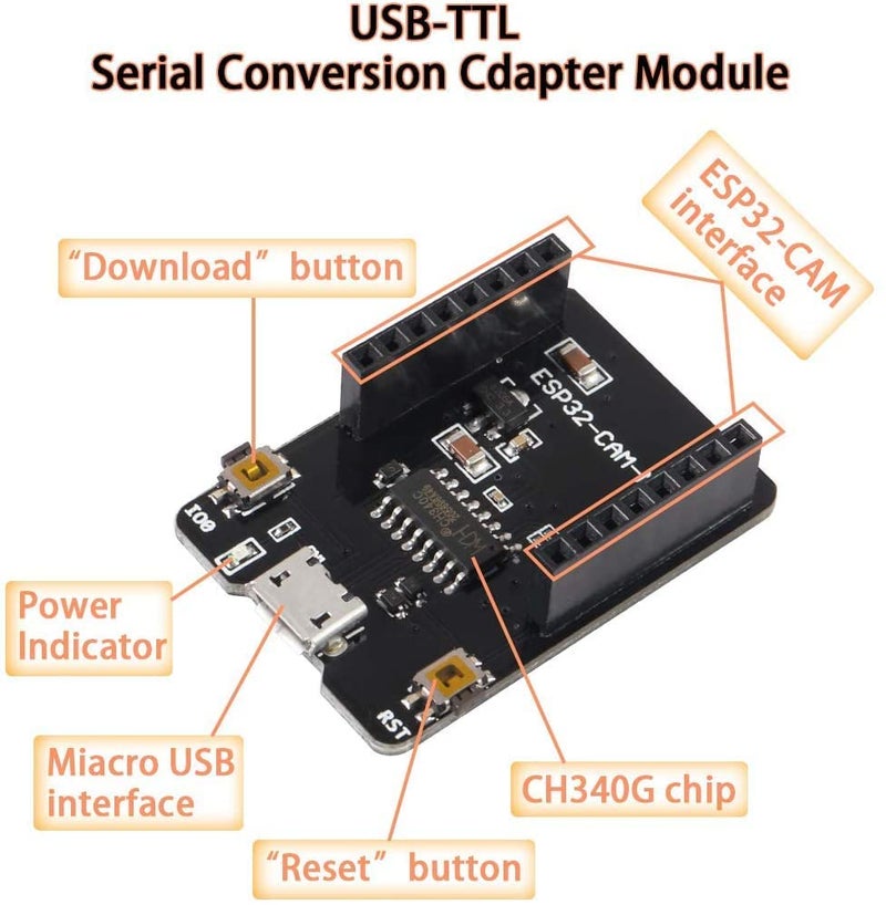 RoboThings لوحة برمجة كاميرا ESP32 مع USB - Image 4