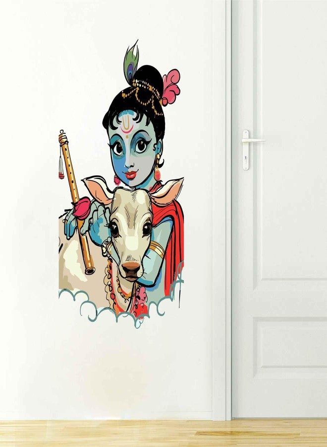 Wall Attraction Krishna Wall Sticker & Mural Sticker for wall Size - 35x58cm NBD34 - Image 1