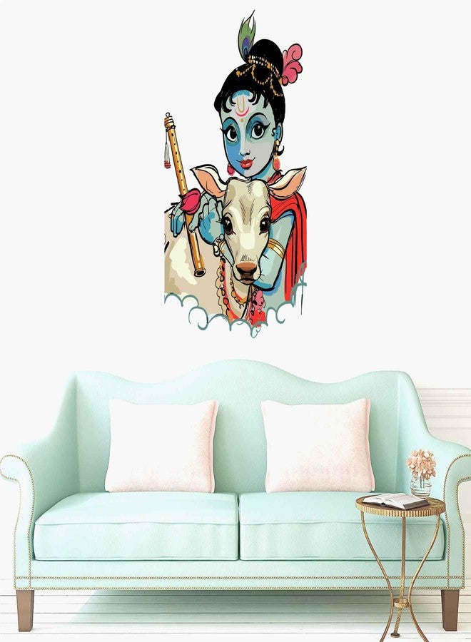 Wall Attraction Krishna Wall Sticker & Mural Sticker for wall Size - 35x58cm NBD34 - Image 2