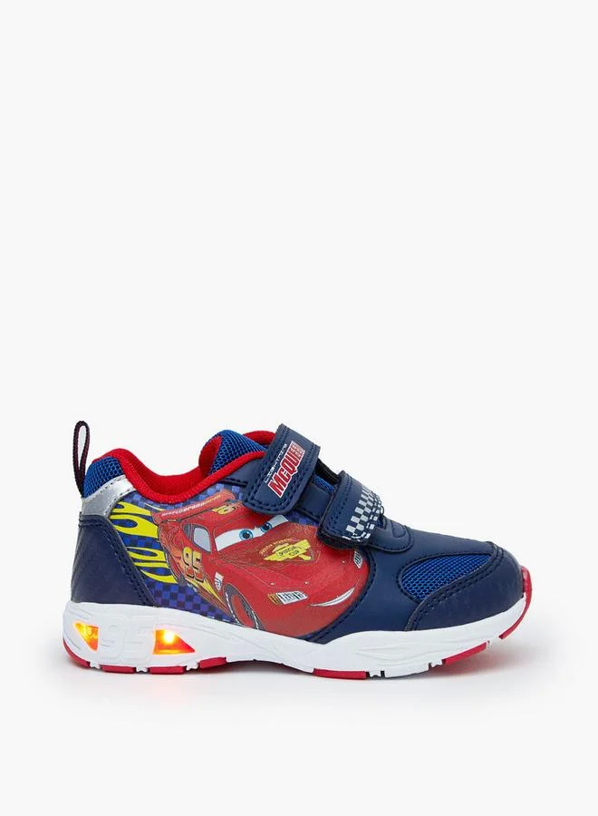 ديزني Boys Cars Print Light-Up Ankle School Sneakers