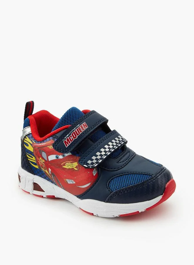 ديزني Boys Cars Print Light-Up Ankle School Sneakers