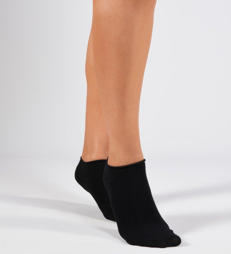 Forwena 2 Pack Black Modal Elastic Seamless Women's Booties Socks  - Image 2
