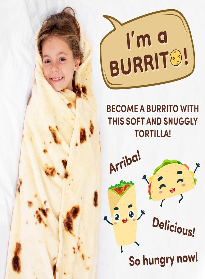 Zulay Kitchen Zulay Giant Double Sided Tortilla Blanket with Tinfoil Packaging - Novelty Blanket for Adults & Kids - Soft Flannel Round Tortilla Blanket for Indoors, Outdoors, Travel, Home, 285 GSM - 60 Inches - Image 4