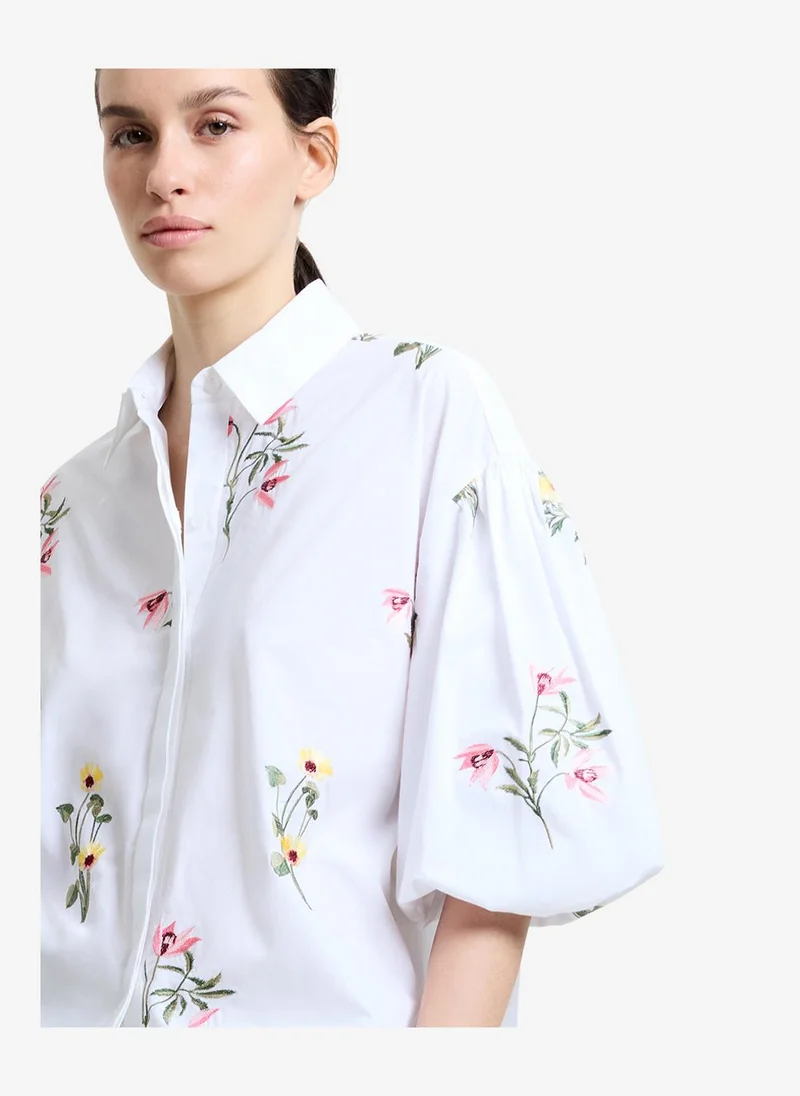 French Connection  Women's Linen White Cambria Cotton Ss Shirt for Women | Best Price UAE