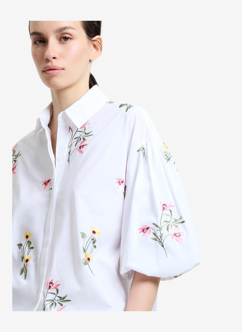 French Connection Women's Linen White Cambria Cotton Ss Shirt - Image 4