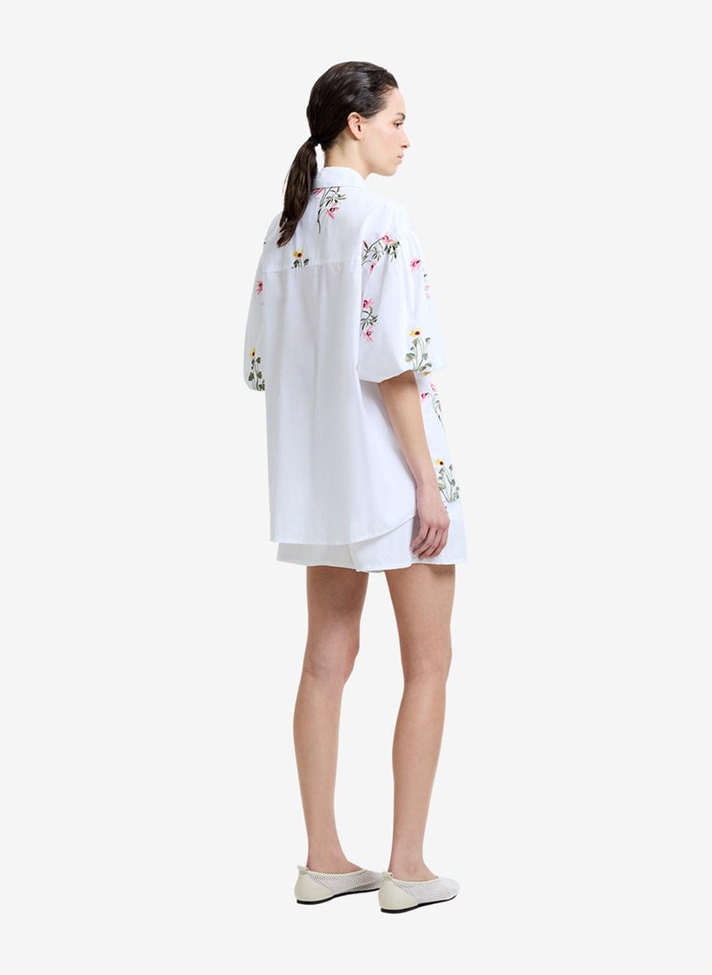 French Connection Women's Linen White Cambria Cotton Ss Shirt - Image 3