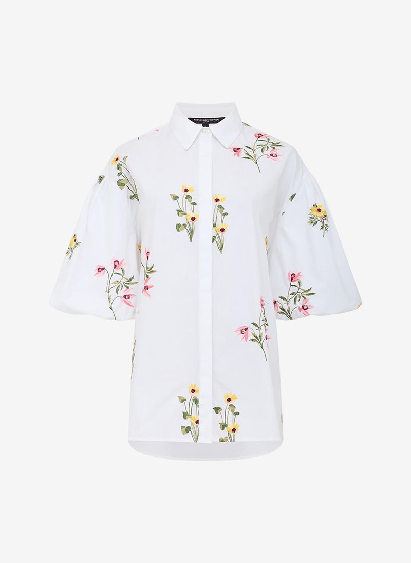French Connection Women's Linen White Cambria Cotton Ss Shirt - Image 5