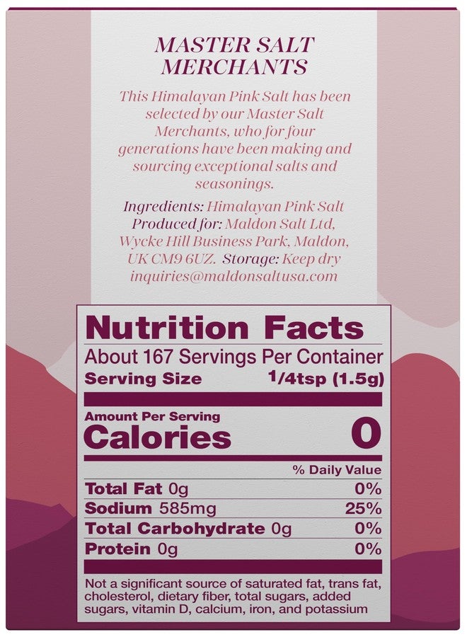 Maldon - Himalayan Pink Salt, 8.8 oz - Selected by Our Seasoned Experts - Pink Coarse Rock Salt from the Foothills of the Himalayas - Perfect for a Wide Range of Dishes - Fantastic Flavor - Image 2