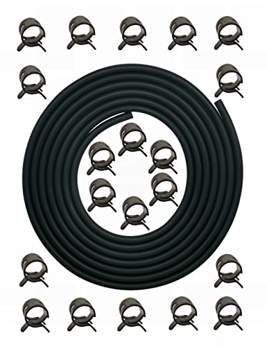 YAMAKATO 4mm 5/32 Inch ID Fuel Line Vacuum Hose 10 Feet for Echo Stihl Poulan Husqvarna Small Engines Chainsaw Weed Eater Wacker Leaf Blower String Trimmer Automotives w/ 20 Clamp Rubber - Image 1