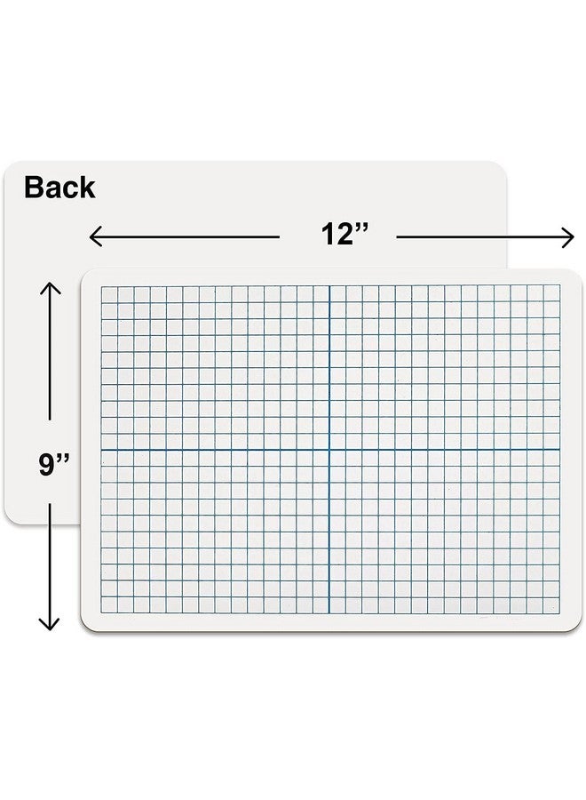 Scribbledo 24 Pack Dry Erase Xy Axis Graph Lap Boards 9” X 12” For Student And Classroom Use, Math White Board - Double Sided White Boards With 24 Erasers Included - Image 5