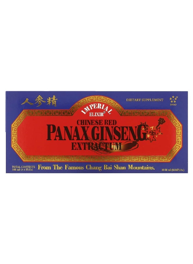 Imperial Elixir Imperial Elixir, Chinese Red Panax Ginseng Extractum, 1,200 mg, 10 Bottles, 0.34 fl oz (10 ml) Each 