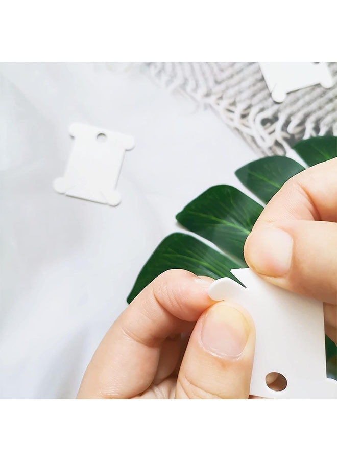 50 Pieces Plastic Floss Bobbins for Cross Cotton Thread Craft DIY Sewing Storage，Thread Organizer Holder，Embroidery Thread Cards Cross Stitch Bobbin，White  - Image 5